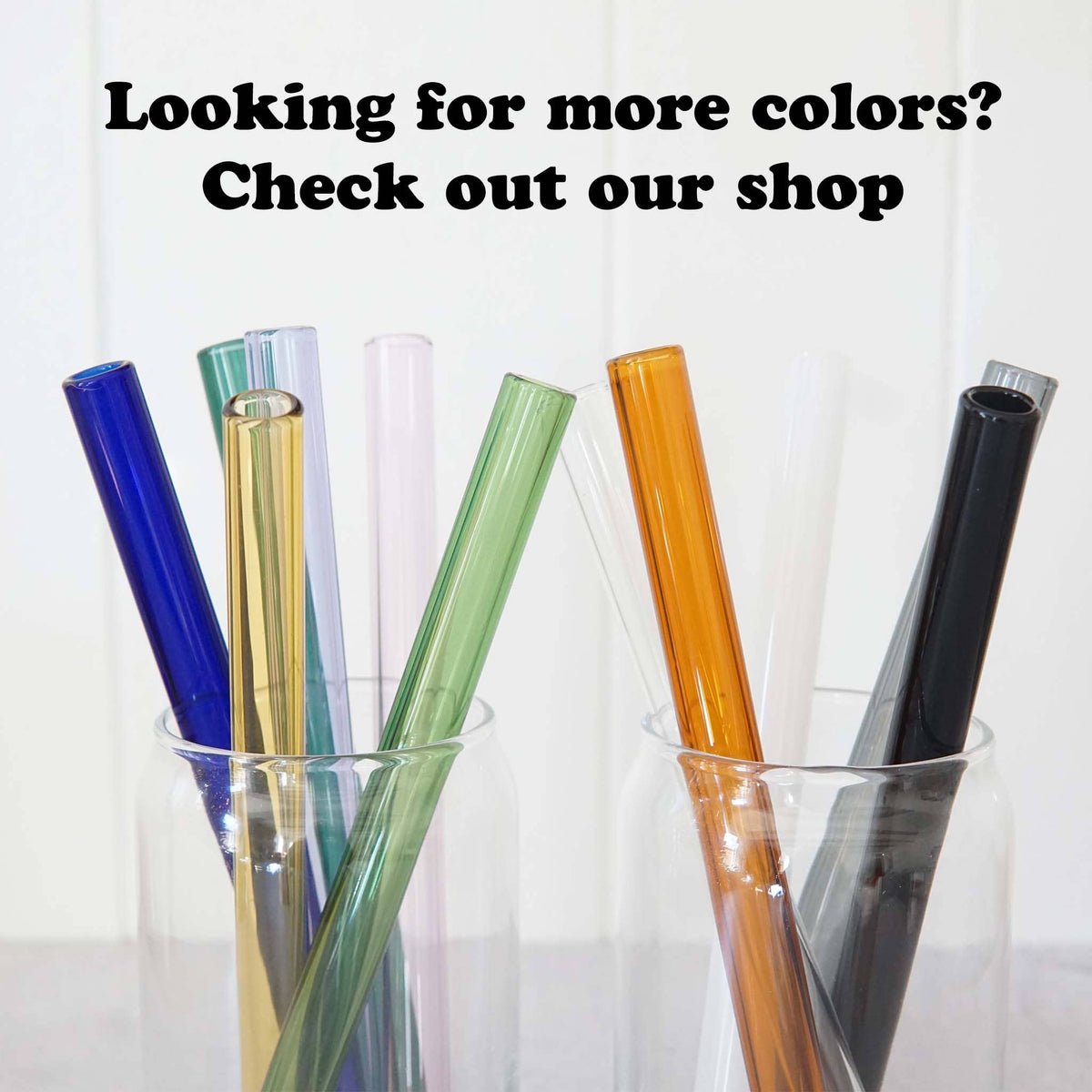 Blue Wide Straight Glass Straws