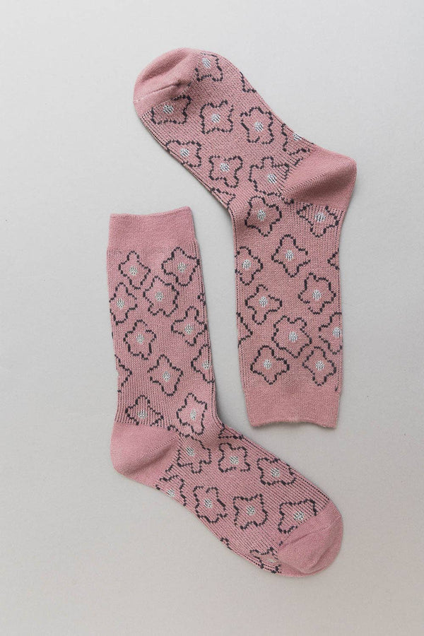 Vintage Floral Patterned Crew Socks