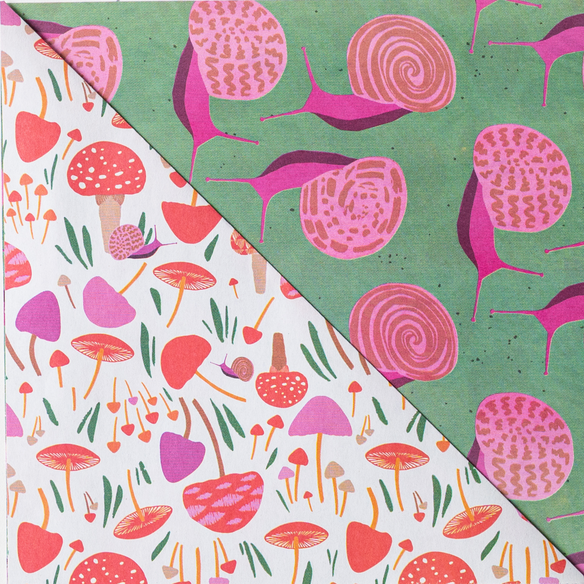 Mushrooms / Snails • Everyday Double-sided Eco Wrapping Paper