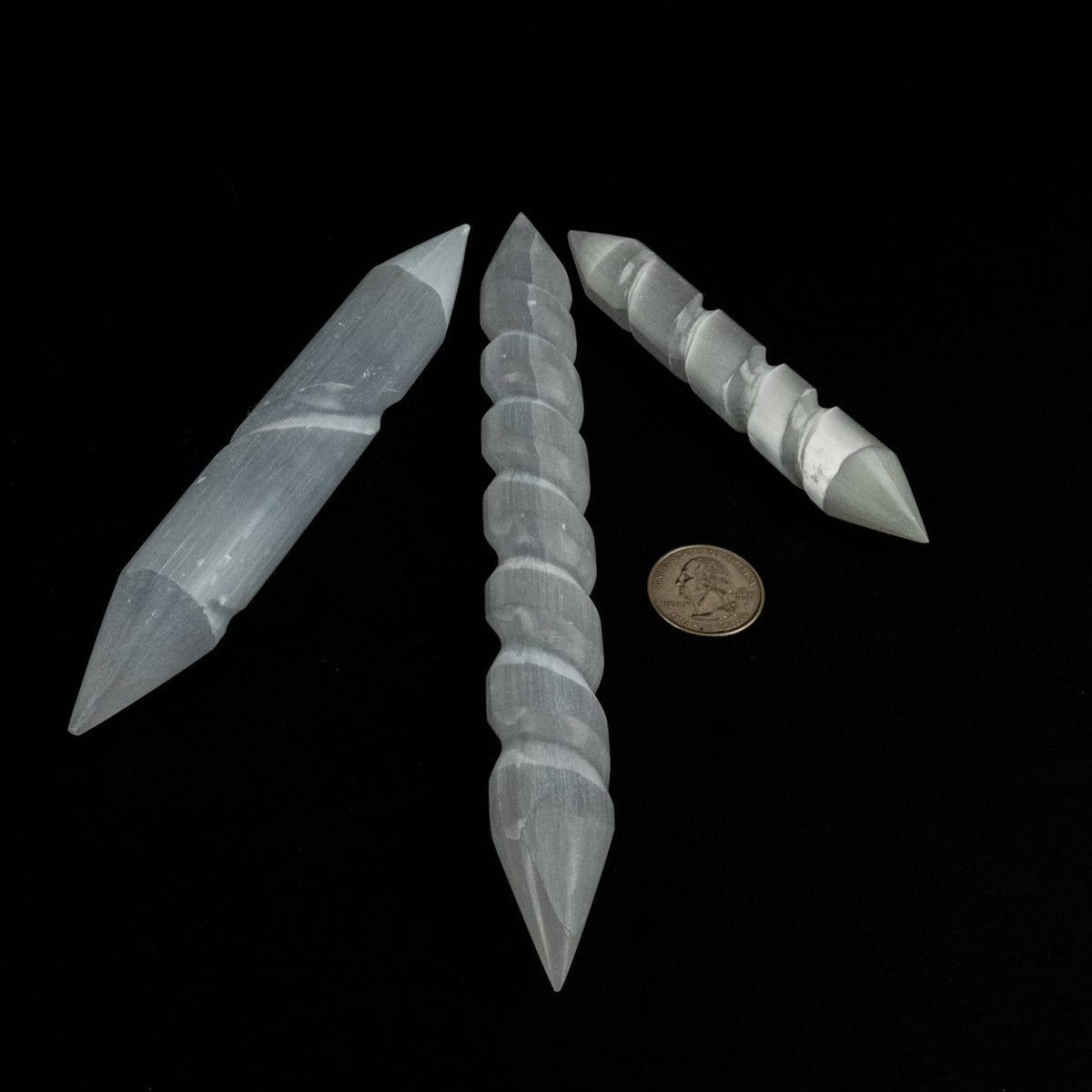 *Selenite Wand Spiral Single & Double terminated | "Wizard"