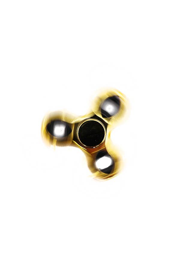 Metallic Chrome Colored Triple Bearing Fidget Spinner Toy