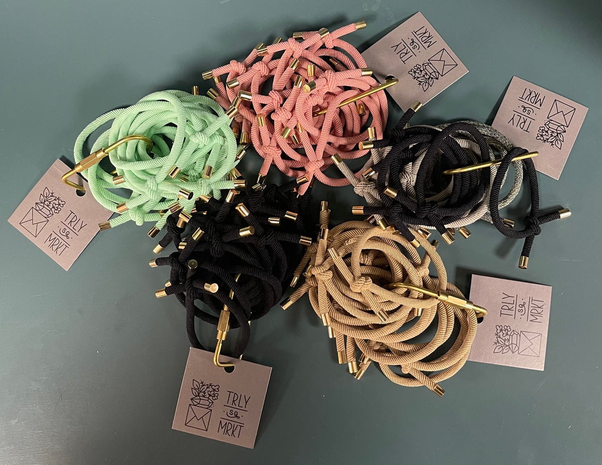 Limited Edition Hair Elastic Set with Brass Holder