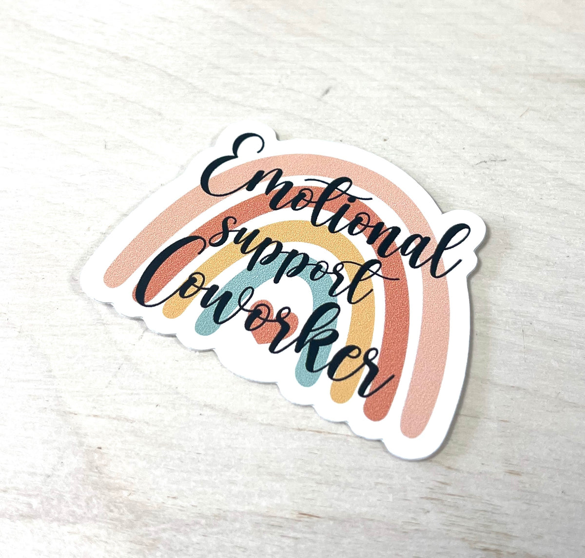 Emotional Support Coworker Vinyl Sticker, Essential Worker