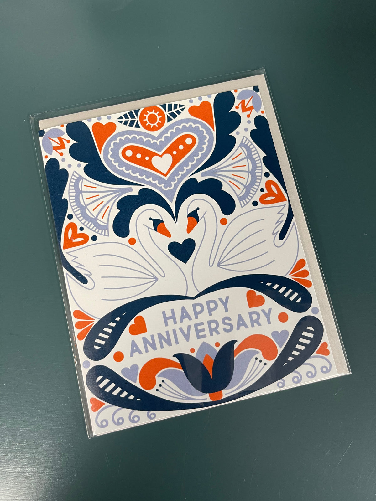 Happy Anniversary PA Dutch Swan Card