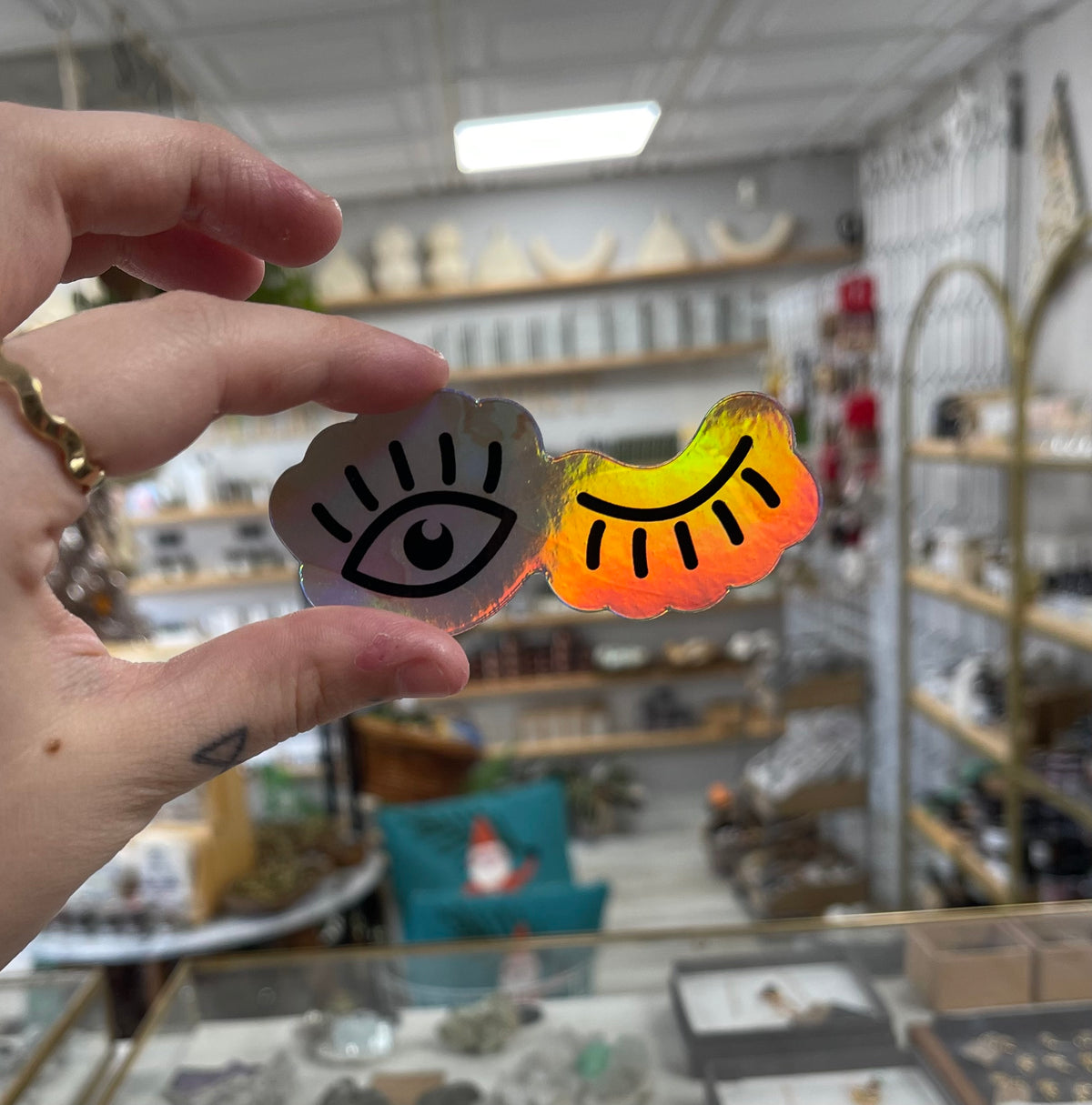 Holographic Wink Sticker