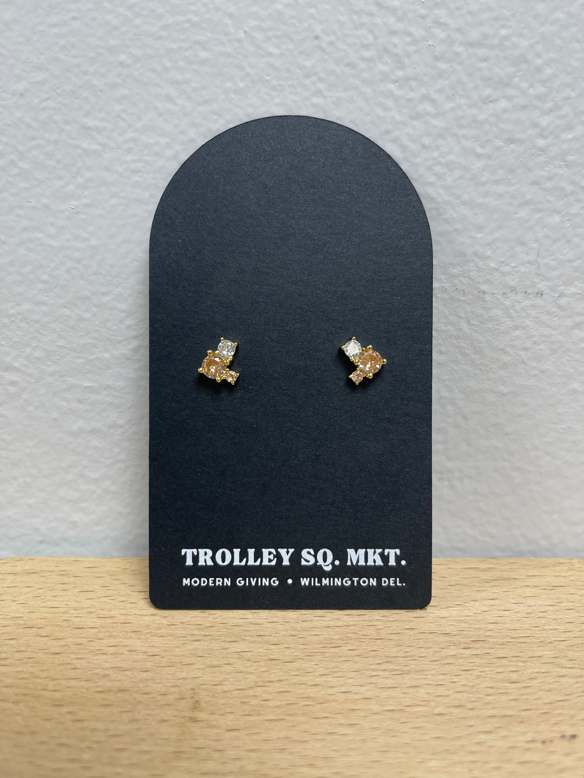 TSM Champange Cluster Earring Studs