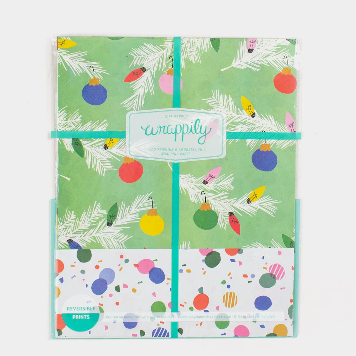 Boughs / Twinkled • Double-sided Eco Wrapping Paper • Holiday
