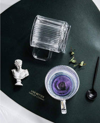 Iridescent Water Glass/Mug with Bamboo Lid