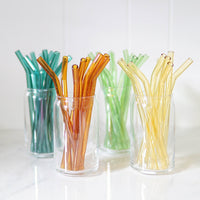 Amber Bent Glass Straw