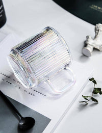 Iridescent Water Glass/Mug with Bamboo Lid