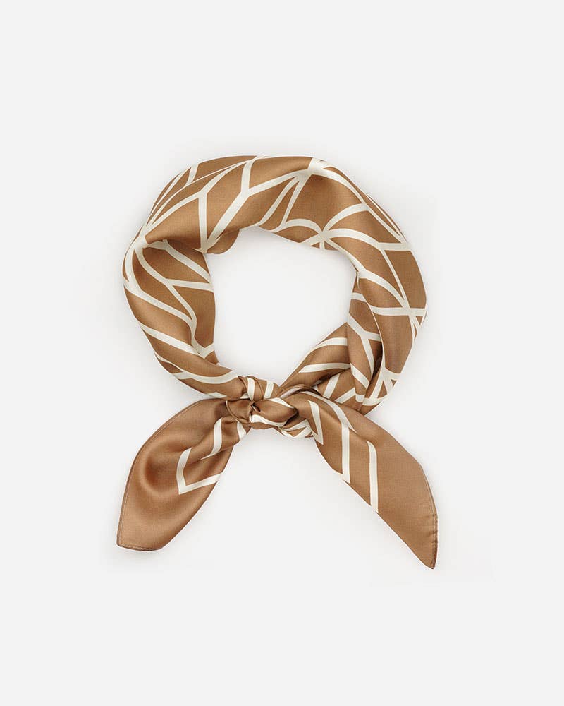 Agnes - Beige 100% Silk Scarf