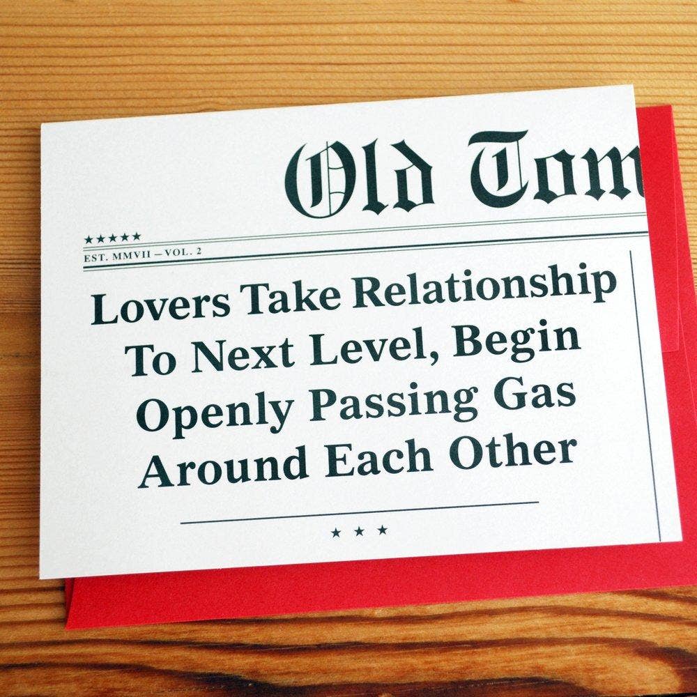 Lovers Take Relationship To Next Level Card