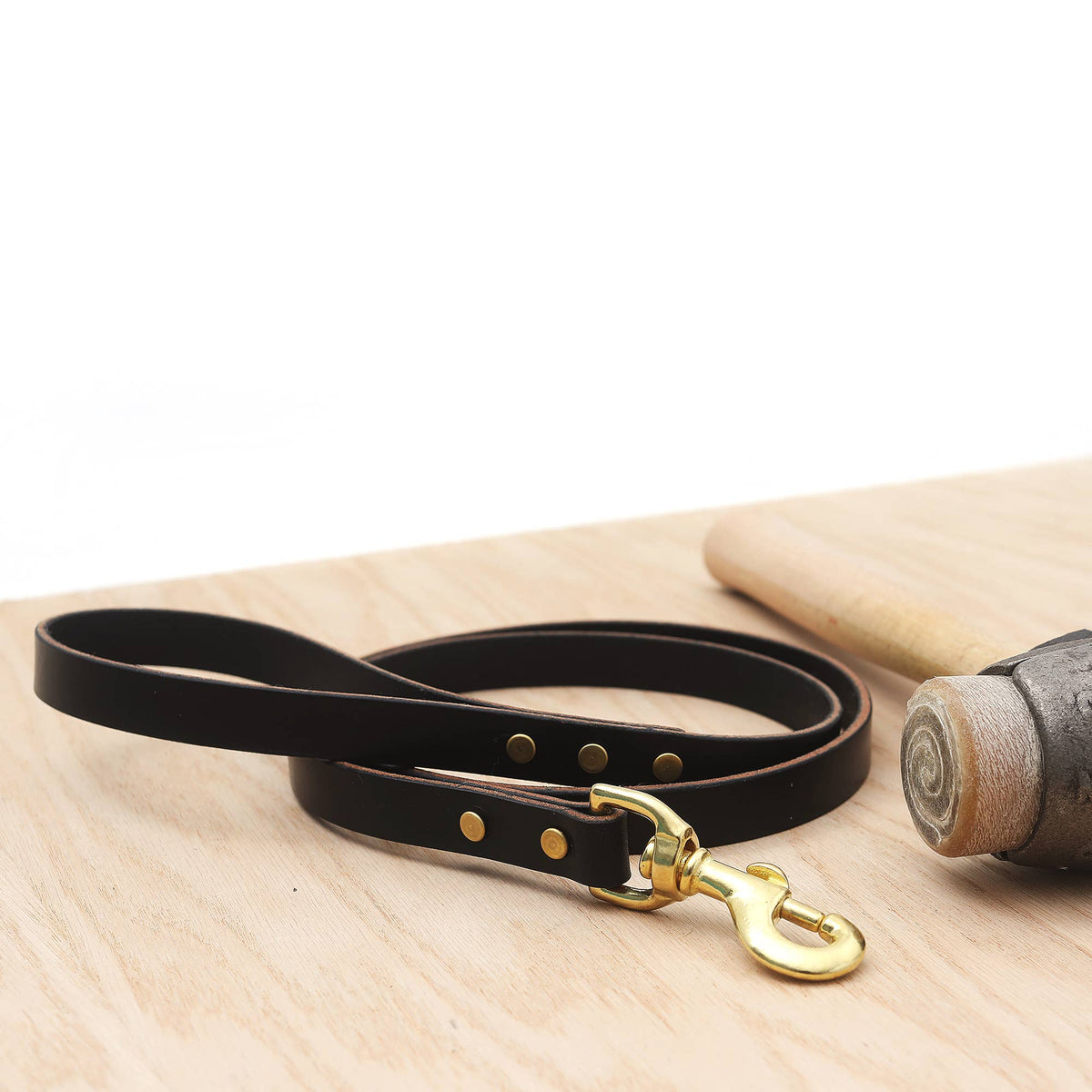 Black Leather Dog Leash
