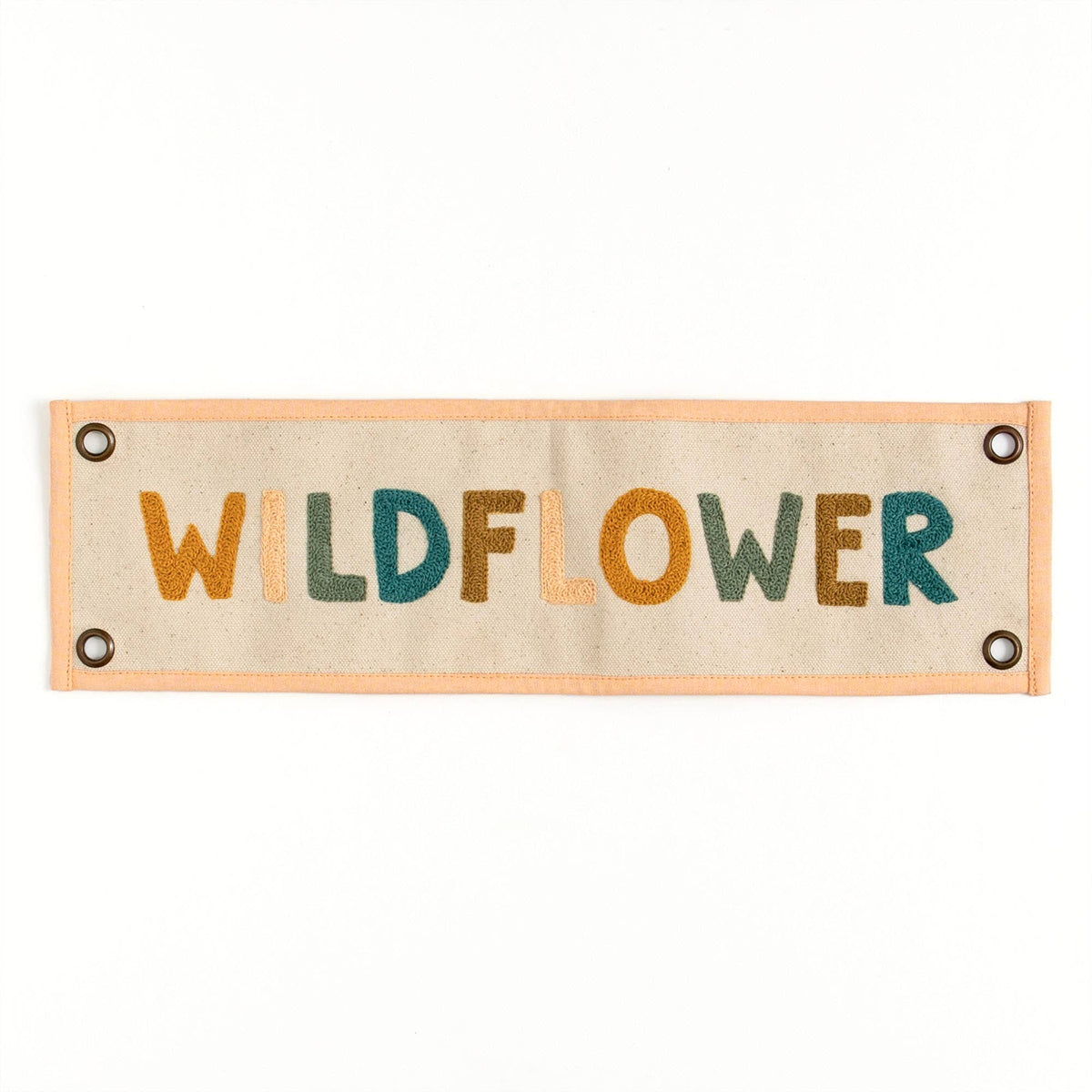 Wildflower Embroidered Canvas Banner