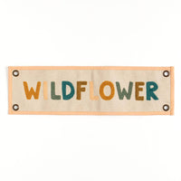 Wildflower Embroidered Canvas Banner