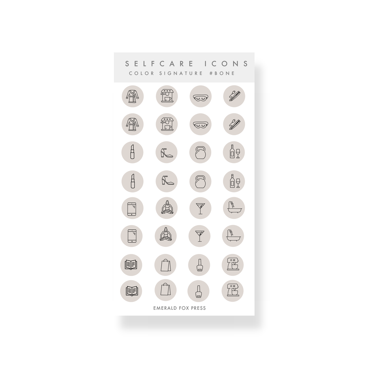 Selfcare Icons - Planner Sticker Sheet