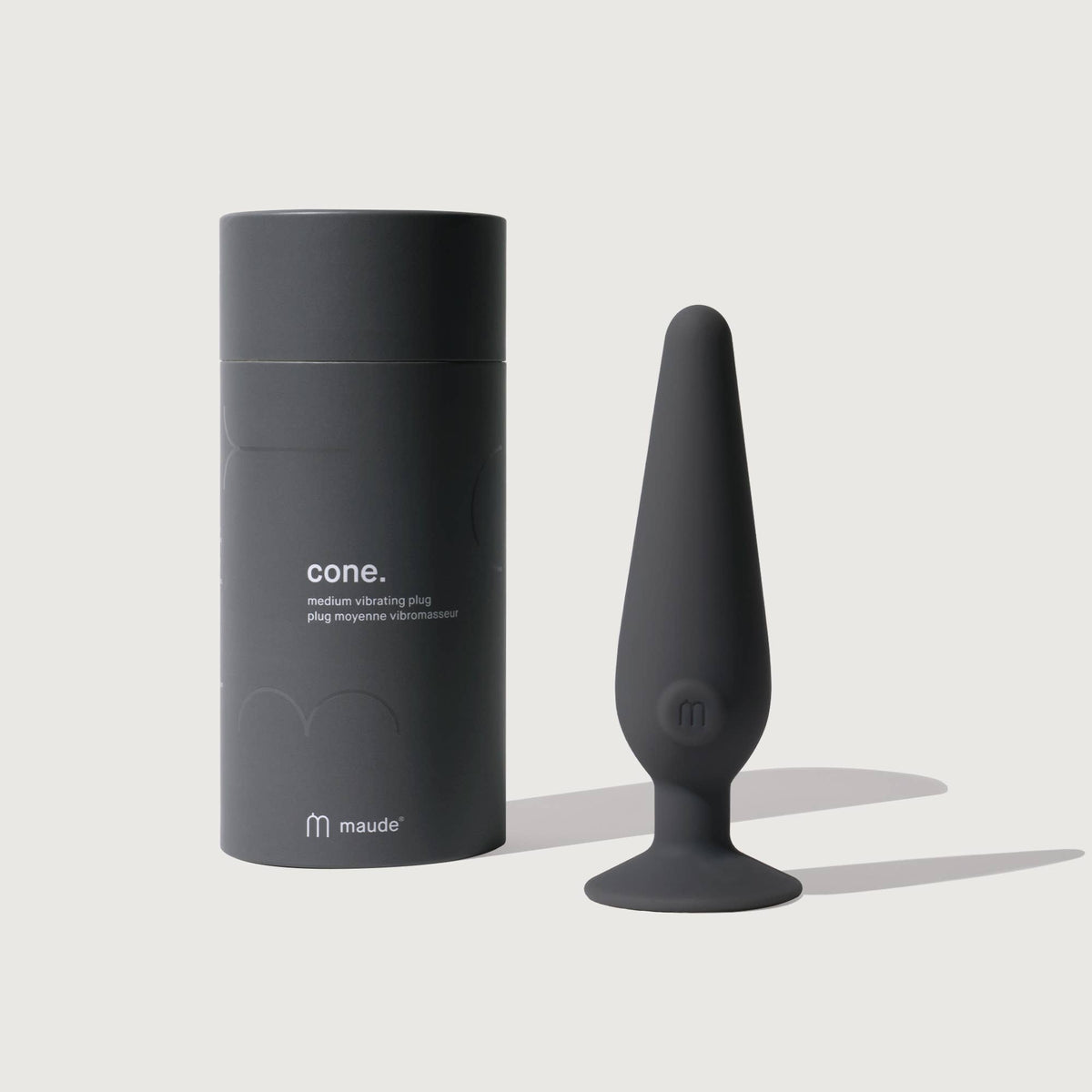 Cone, Charcoal - Medium 3-speed Vibrating Plug
