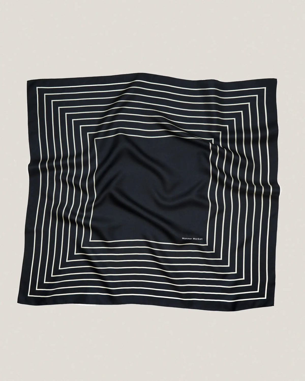 Agnes - Black 100% Silk Scarf