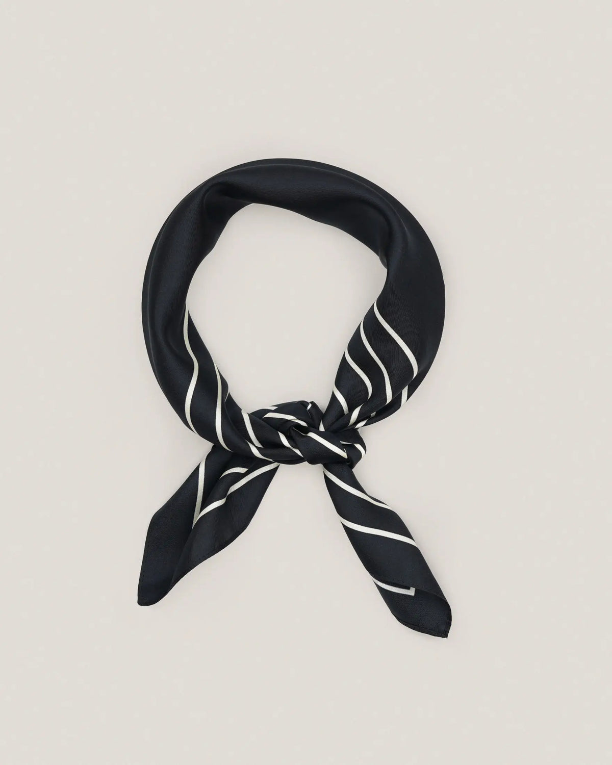 Agnes - Black 100% Silk Scarf
