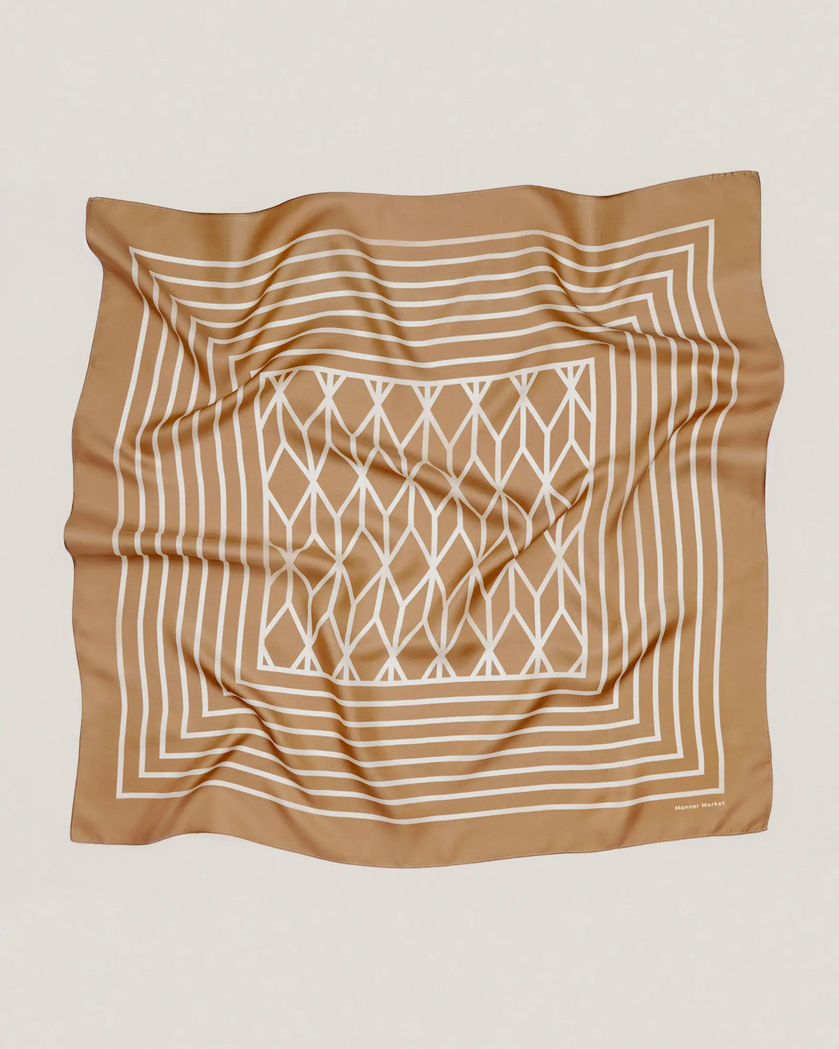 Agnes - Beige 100% Silk Scarf