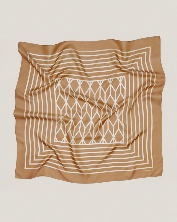 Agnes - Beige 100% Silk Scarf