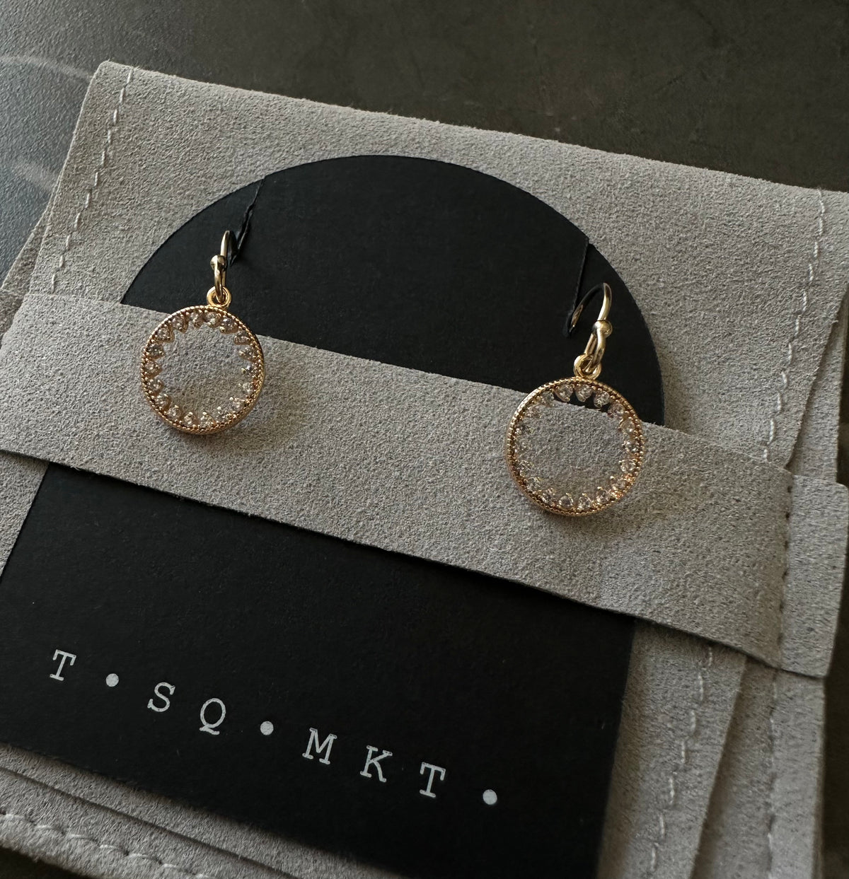 Rhoda - Vintage Style Milgrain Edge CZ Halo Earrings