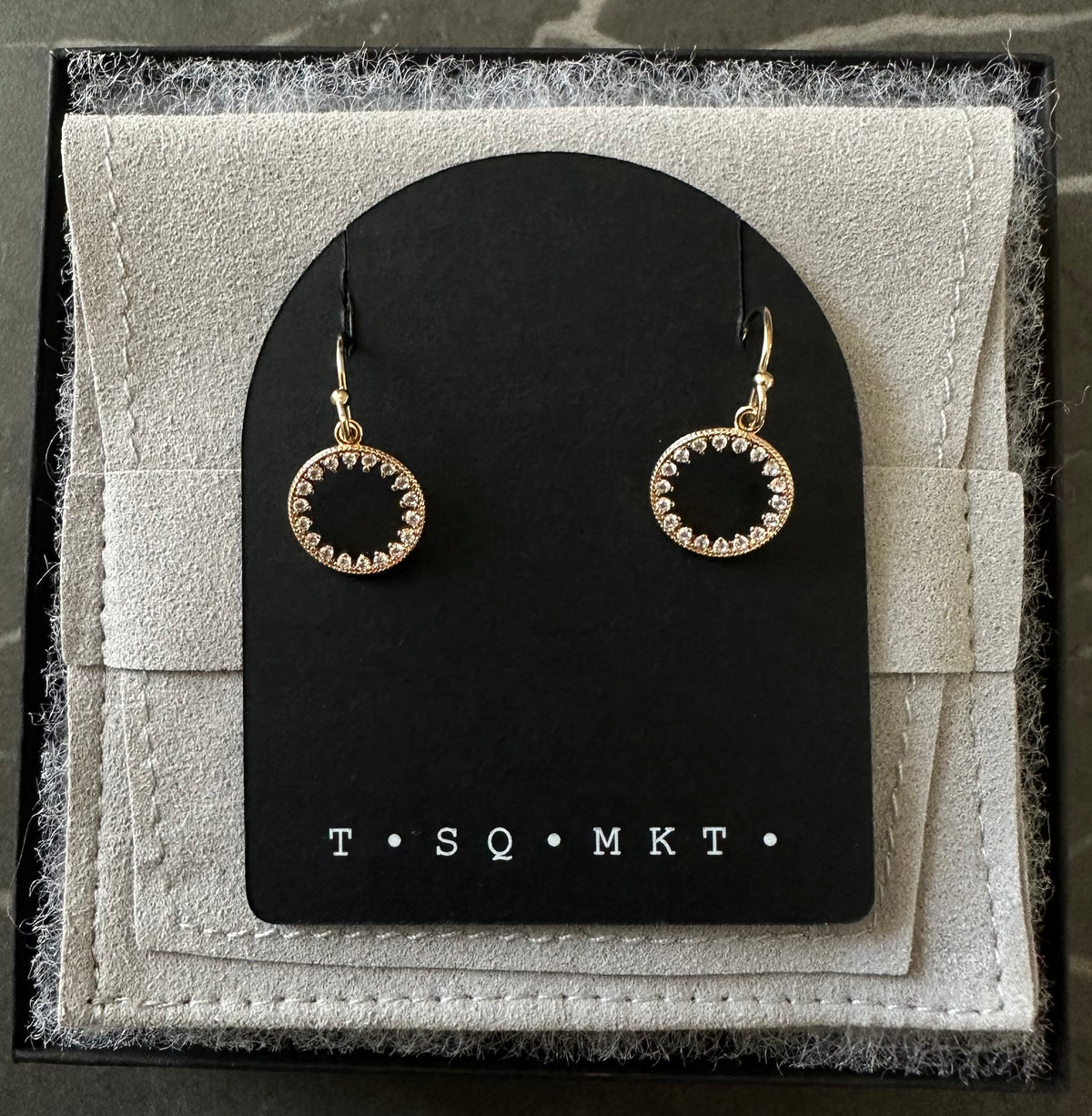 Rhoda - Vintage Style Milgrain Edge CZ Halo Earrings