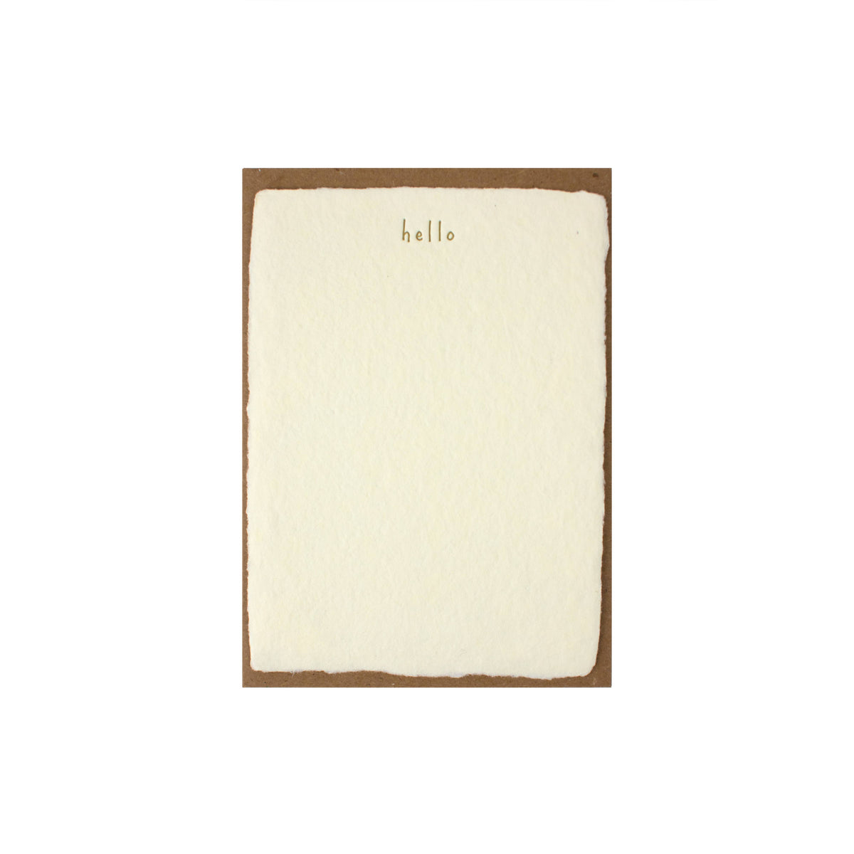 Hello Deckled Handmade Paper Letterpress Note