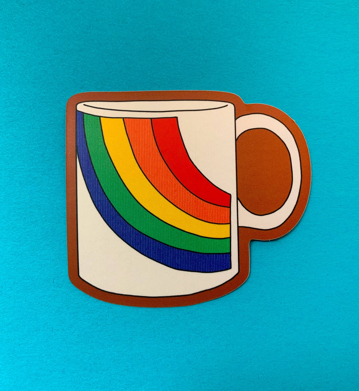 Vintage Rainbow Mug-weatherproof sticker