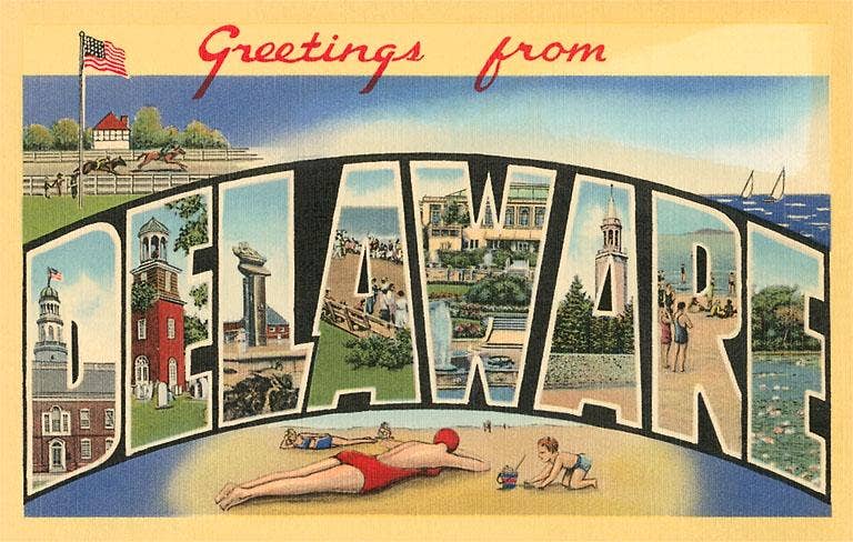 DE-42 Greetings from Delaware - Vintage Image, Postcard