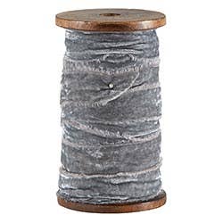 Grey Frayed Velvet Spool