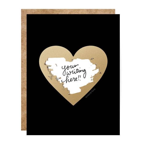 Black & Gold Heart Scratch-off Love Card