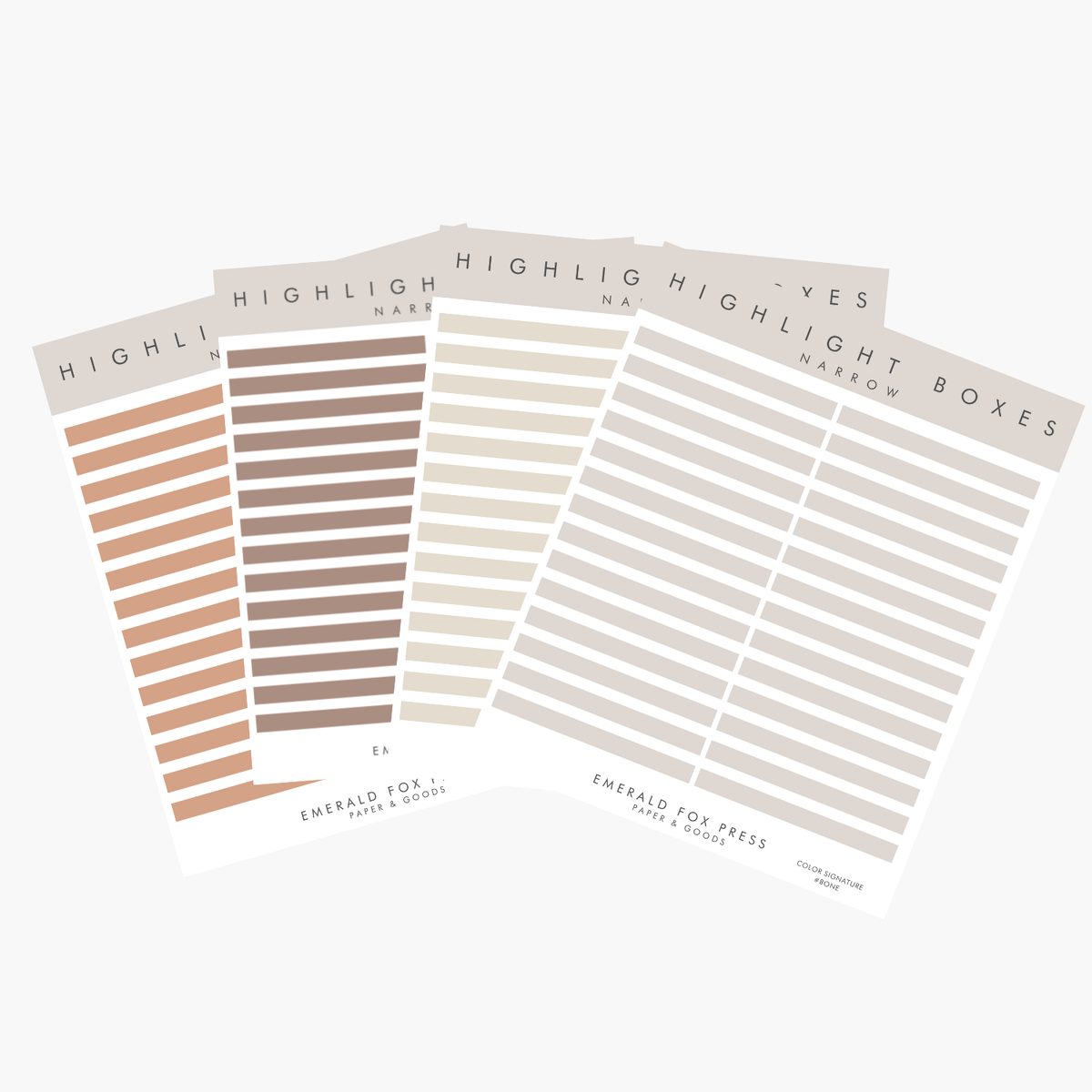 Narrow Highlight Boxes - Planner Sticker