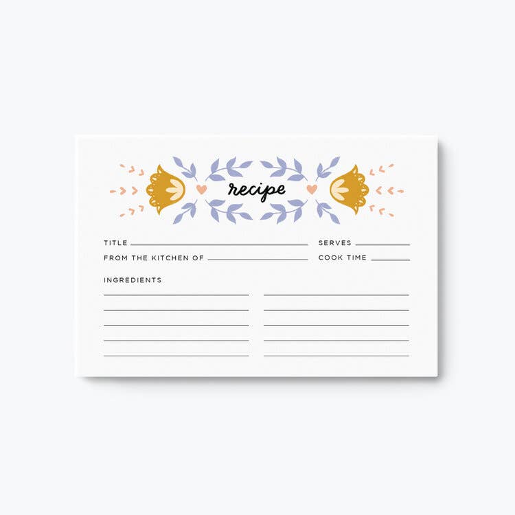 Floral Recipe Cards