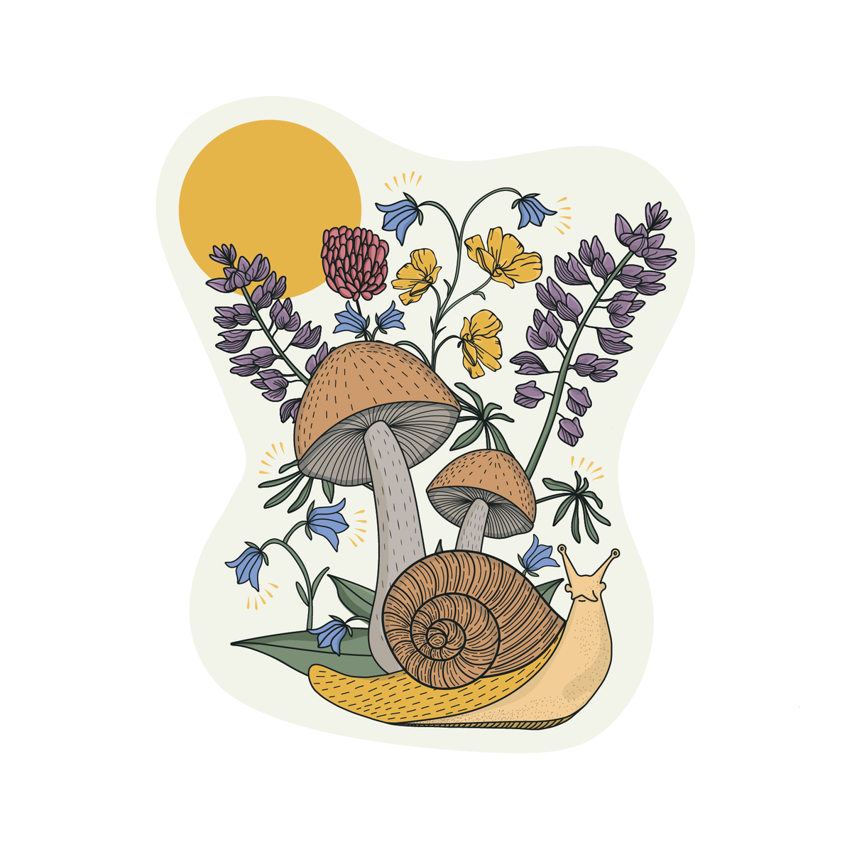 Woodland Creatures: Sweet Little Snail - Vinyl Sticker